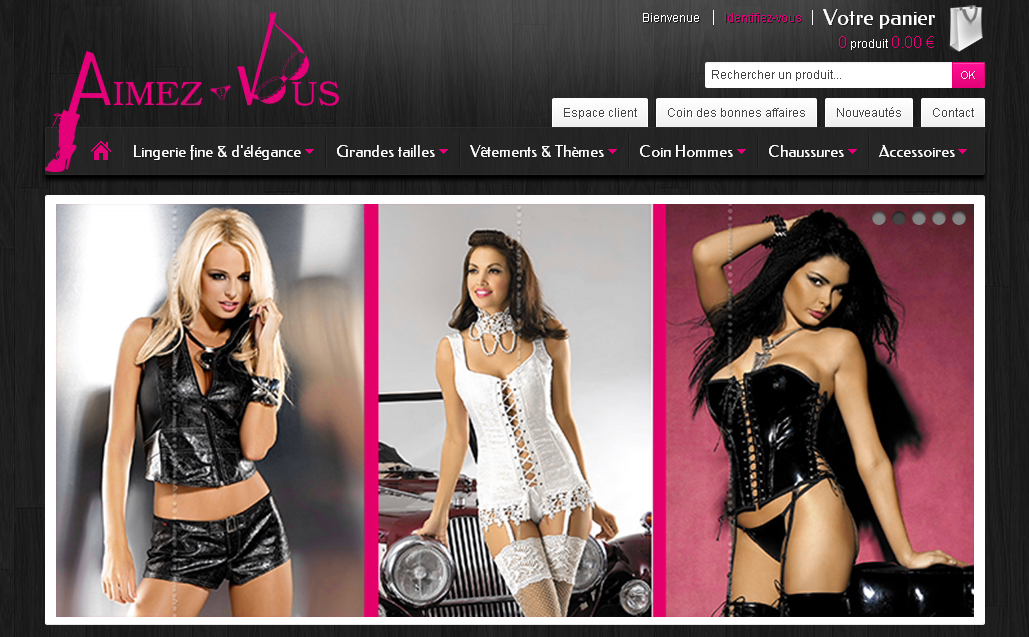 Site e-commerce de lingerie et vêtements femmes et hommes