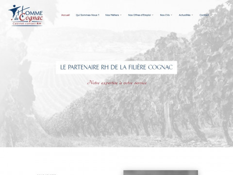 Création de site web Charente : Homme du Cognac, Cabinet de recrutement, Conseils RH